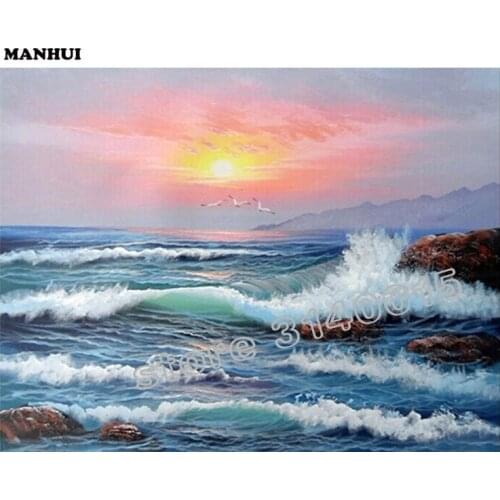 Diamond Painting Seascape picture Cross Stitch Diamond Embroidery 5D Diy Diamond Mosaic Picture Rhinestones Gift Resin BCD397