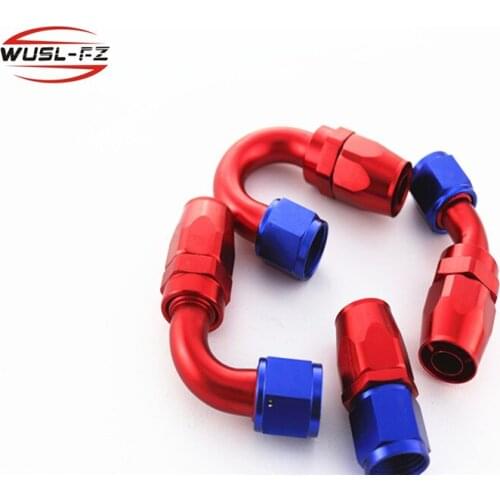 AN10 Oil Fuel Reusable Fittings Elbow Male Oil Adapter Hose End Aluminium Fitting0- 90 Degree Swivel AN10 Fittings red blue
