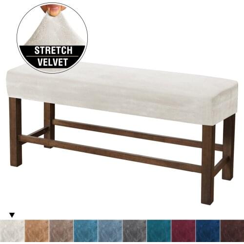 Velvet Long Bench Cover Stretch Piano Bench Cover for Home Office Hotel Solid Color Washable Seat Spandex Cover Sofa Covers