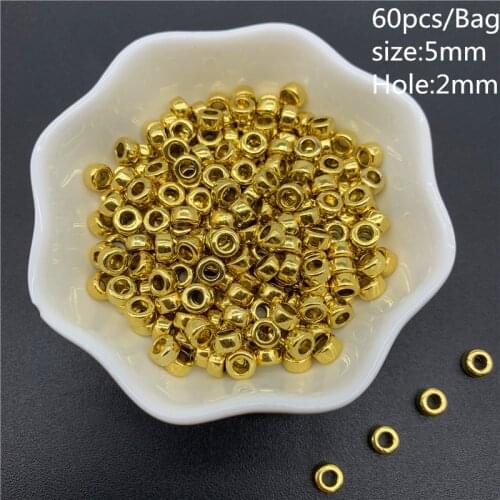 60pcs/Lot 5x5mm Lantern Shape Gold Connector Alloy Beads Cap Ancient Golden Charms Beads For Jewelry Making