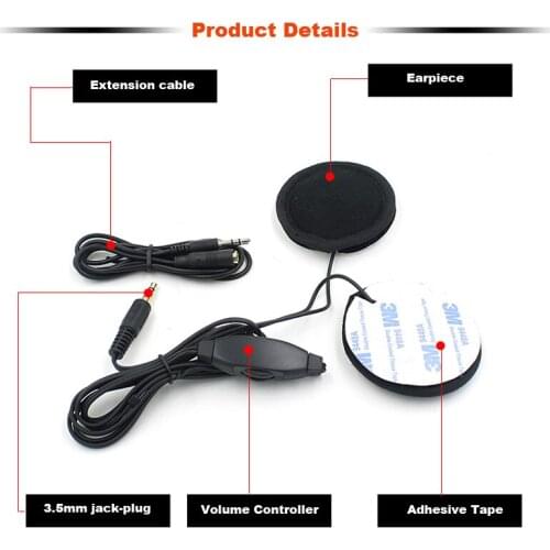 Motorbike Motorcycle Helmet Headset Speakers 3.5mm Jack Earphone Headphone Speaker for Interphone MP3/GPS
