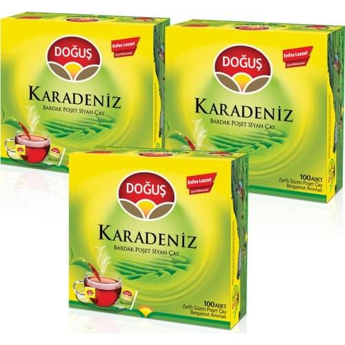 PERFECT WITH ITS WONDERFUL DRINK Dogus Black Sea Bergamot Flavored Cup Tea Bags 100 pcs 2 gr x 3 pcs FREE SHİPPİNG