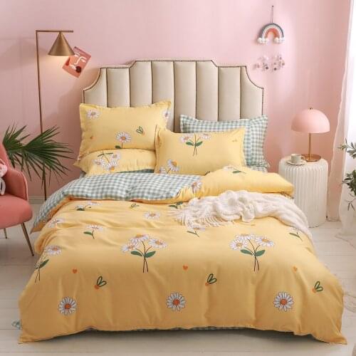 100% Cotton 4 Piece Padded Cotton Student Dormitory Quilt Cover Three Piece Bed Sheet Bedding Set Luxury Set Sheet Duvet Cover