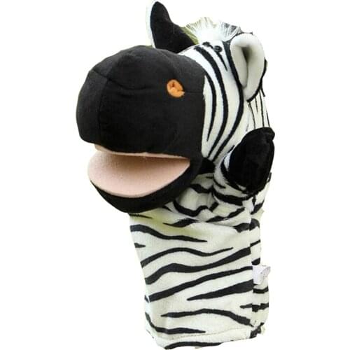 BOLAFYNIA Children Hand Puppet kids doll baby infant plush Stuffed Toy zebra stripes animal Puppets toys Christmas birthday gift