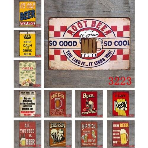 Ice Cold Root Beer So Good So Cool You Like It. It Likes You! Vintage Metal Signs of Classic Tin Plates for Bar Pub Decorative