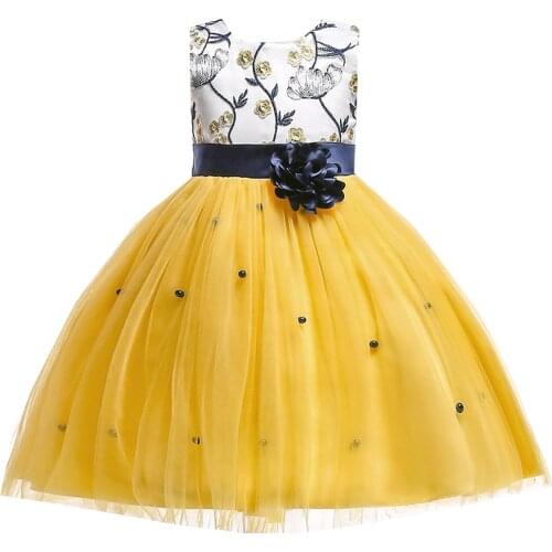 Summer Flower Elegant Princess Dress For Girl Children Clothes Party Baby Dress Girl Youth Graduation Wedding Girls Dress L5022