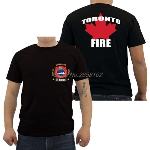 Hot Sale Fashion Toronto Canada Firefighter Fire Department Police Design T Shirt Men Cotton T-shirt Hip Hop Tee Harajuku Shirt
