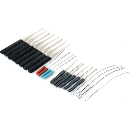 Best Lockman 12Pcs +10 PCS Lock Broken Key Extractor Remove Removal Hooks Locksmith Tool Set