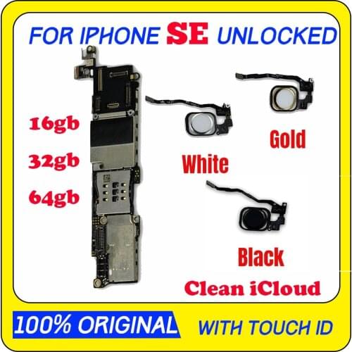 100% 16gb / 64gb / 32gb Motherboard for iphone SE Unlocked Logic Boards for iphone SE Without / with Fingerprint