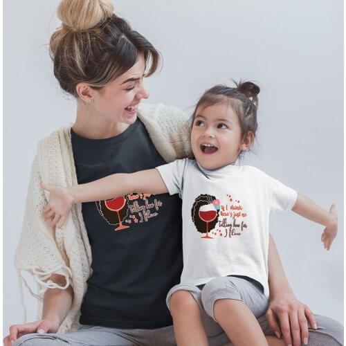 Fashion Family Look Outfits Casual Disney Summer New Kawaii Harajuku Adult Unisex Black White T-shirts Letters Printing Comfort