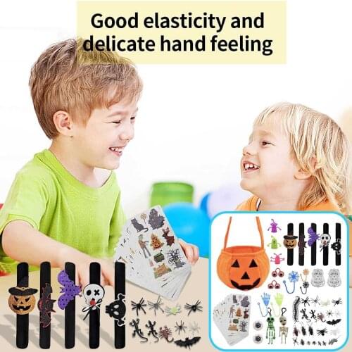 Halloween Toys Set Party Toy Spree Trick Pumpkin Candy Bucket Skull Key Chain Pendant Fidget Toy Kids Gift Set Trick Decoration