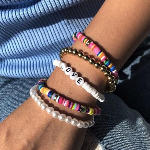 5 Pcs Multicolor Beaded Stackable Strench Adjustable Bracelets Sets Summer Beach Friendship Bohemian Jewelry for Women