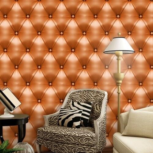 2018 New Fashion Highly Imitated Leather 3D Wallpaper Vinyl Wall Sticker on the wall 40*300cm Waterproof Brick Poster