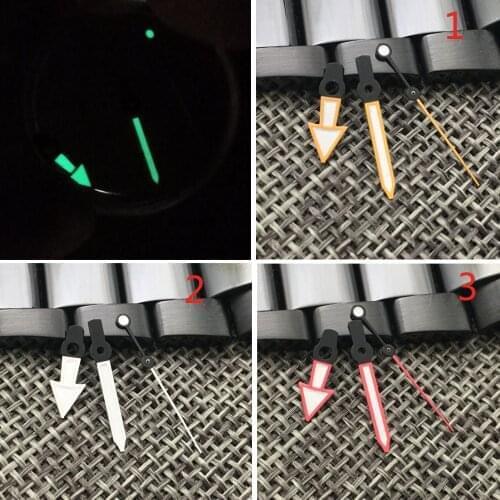 New Arrival Watch Hands Fit For NH35 NH36 Model 7s26 4r35 7009 Automatic Movement Red/Orange/Silver Color Green Lume