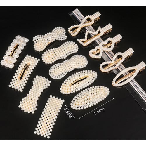 New Fashion Pearl Hair Clips for Women Girls Barrettes Stick Hair Pin Baby Pin Headwear Hair Accessories Styling Tools