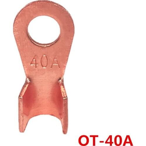 OT-40A 10Pcs 40A Copper Battery Cable Connector Terminal Crimping 4-10mm2 Wire