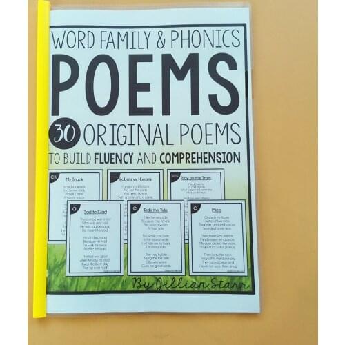 Word Family Phonics Poetry Poem of The Week Children Learning English Workbook Educational Exercise Training Book Gifts for Kids