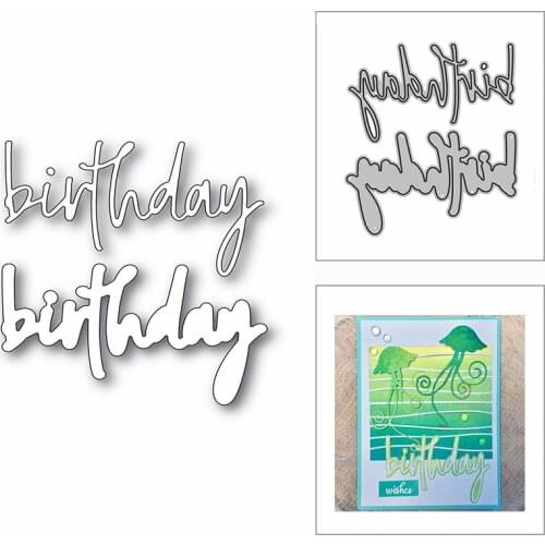 New Birthday Word Jotted Script 2020 Metal Cutting Dies for DIY Scrapbooking Decorative and Card Making Embossing Craft No Stamp