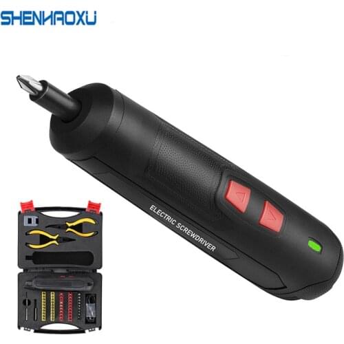 Cordless Mini Electric Screwdriver 3.6v Torque Adjustable Recharge Power Tools Rechargeable Drill Pliers Tool Set 55+1 Bits