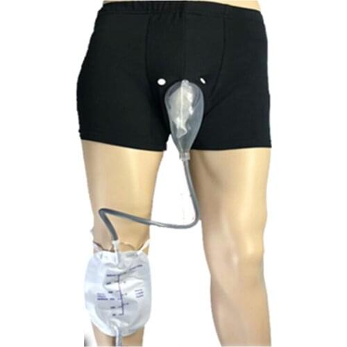 Silicone Removable Urinal Portable Collector Urinary Pee System with Underwear Bolsa Urinaria Urine Funnel Pee Catheter Bag