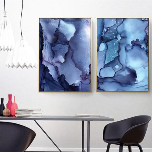 Modern Abstract Canvas Paintings Blue Wall Picture Nordic Posters and Wall Art Print Living room Decoration Home Office Decor