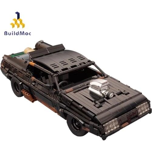 Buildmoc MOC-35846 Max Black Interceptor Technical RC Muscle Car Supercar Model Building Blocks Motor Remote Control Toys Gift