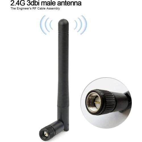 2.4G/WIFI 3dBi Signal Gain Antenna Router Amplifier Plastic Cover Booster SMA Internal Screw Hole Wireless Module Accessories