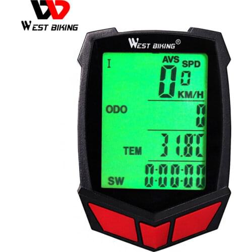 WEST BIKING Wireless Bike Computer 20 Functions Speedometer Odometer Cycling Wired Wireless+ MTB Bike Stopwatch Bicycle Computer