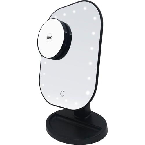 180 Degree Rotation 20 Led Light Makeup Mirror 10X Magnifying Mirror LED Touch Screen Vanity Mirror Light Makeup Accessories
