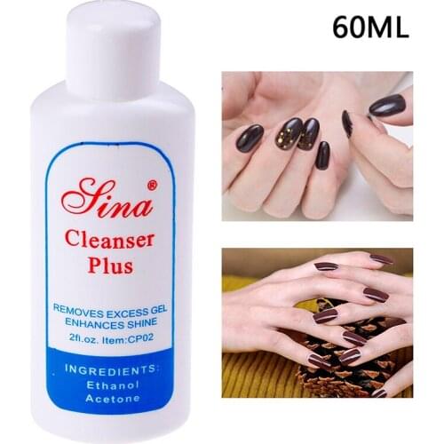 60ml Liquid Removes Excess Gel Enhances Shine Cleanser Cleansing Gel Remover Solvent Cleaner UV Nail Art Clean Degreaser