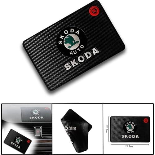 1pc Fashion Car Logo Anti Slip Mat Phone Holder Non-Slip Mat Pad For Skodas Octavia A5 A7 Fabia superb car-styling Accessories