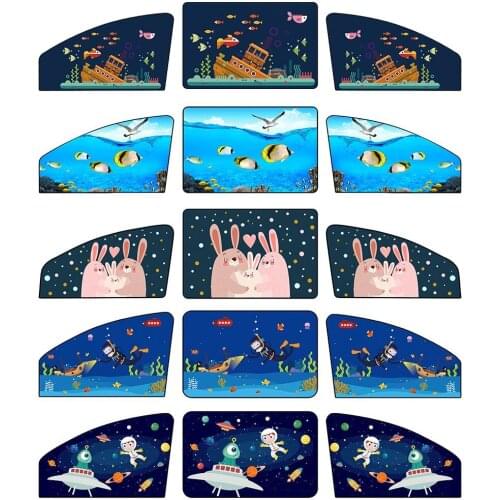 1PC Universal Car Sun Shade Windshield Visor Cover Curtain Magnetic Cartoon Proof Side Window Sunshade Cover UV Protect 80*50CM