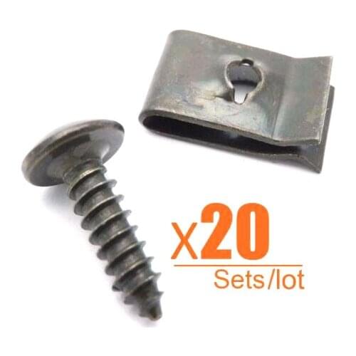 20pcs/lot Screw Clips for Chinese GY6 Scooter 50-150 M4X15mm 11x17mm Nut metal Clip