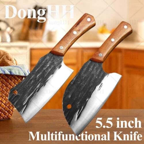 5.5 Inch High Hardness Butcher Knife Stainless Steel Kitchen Knife Meat Cleaver Chefs Knife Sets Hand Made Multifunctional