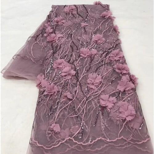 Africa 3D Tulle Lace Fabric 2020 African French Lace Fabric High Quality Nigeria Embroidered Tulle French Lace J40461
