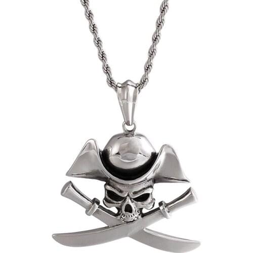 Film and television accessories Pirates of the Caribbean stainless steel pendant Captain Jacks skull