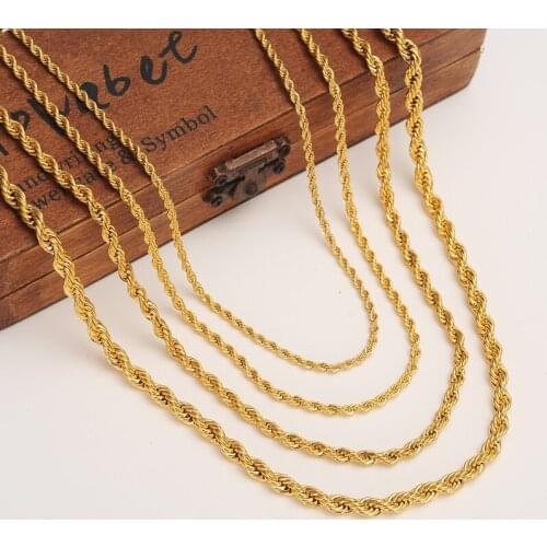 Bangrui 60cm/50/21cm Gold necklace men carat yellow color chunky big chain women unisex,Wholesale gold jewelry fashion gifts