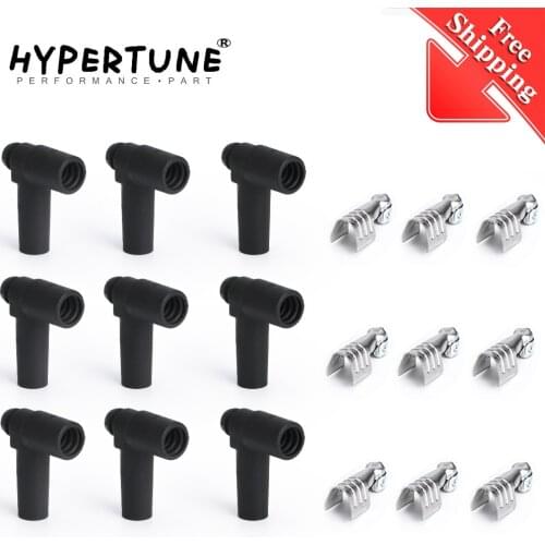 Free Shipping 9 pcs / set Universal Hei Style Distributor End Spark Plug Wire Rubber Boots & Stainless Steel Ends HT-SSC02