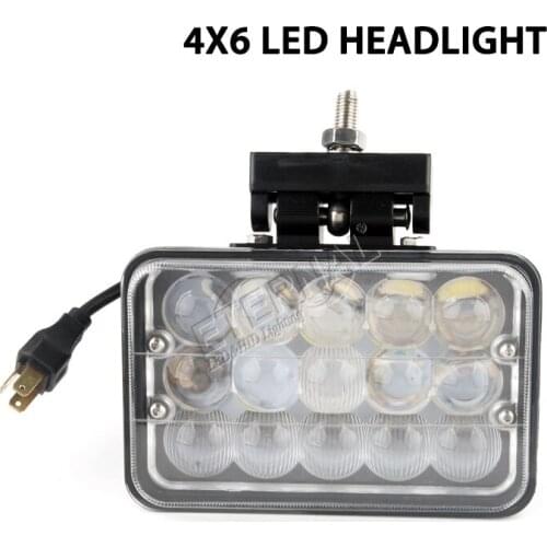 Free ship 2pc 45W 4x6 LED headlight for tractor accessories lamp 24v truck led lights interior led car headlamp