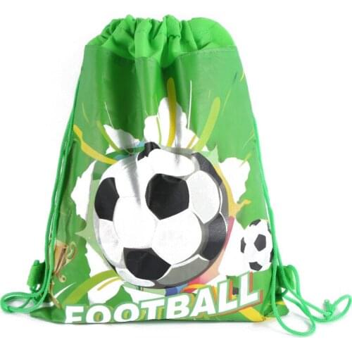 Fast DHL200pcs Cartoon Non-Woven Fabric Drawstring Bags Football Backpack Birthday Party Gift Plush Backpack For Kids