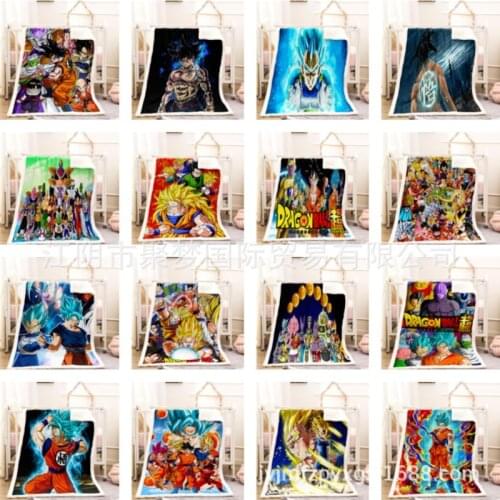 Anime Peripheral Dragon Ball Printing Double-layer Blanket Bed Cover Lamb Velvet Flannel Autumn/Winter Blanket Children S Gifts