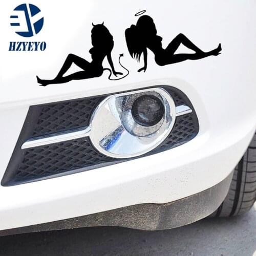 Classic Sexy Girls Sticker Anger Devil Beauty 20*18cm White Car Decal Fashion car styling Stickers ,T-154