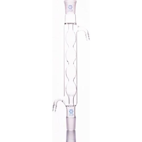 Allihn condenser 500mm/24*2,Condensation length 500mm,Condenser Allihn with bulbed inner tube,standard ground mouth 24/29