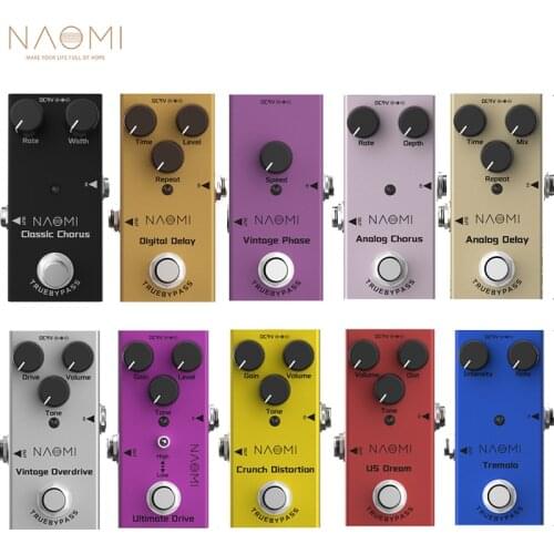 NAOMI Electric Guitar Effect Pedal Vintage Overdrive /Phase /Overdrive /Crunch Distortion /US Dream /Tremolo /Chorus/ Delay