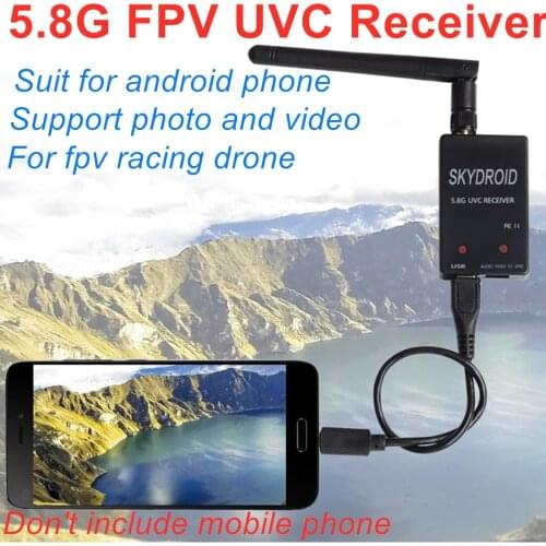Ready to use 5.8G FPV Receiver UVC Video Downlink OTG VR Android Phone+5.8G Video Transmitter + CMOS 1200TVL Camera FPV Combo