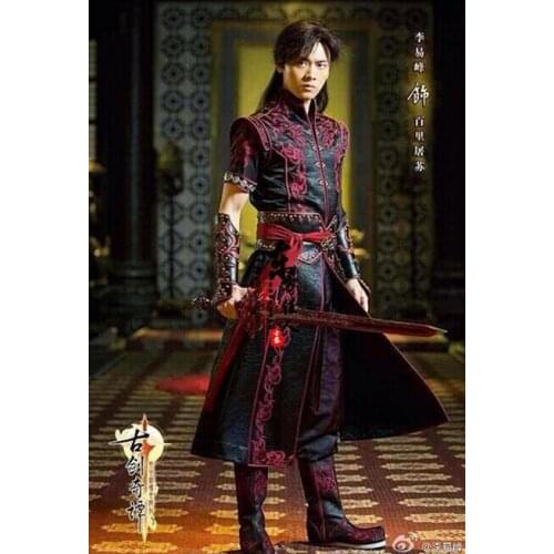 Baili Tushu Hot TV Play Gujianqitan Tale of Antique Sword Actor Male Costume Drama Costume Swordmen Dark Red Woven Costume