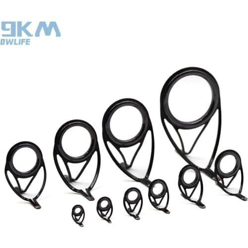 Fishing Rod Guides 10pcs Heavy Duty Rod Building Repair Kit Fishing Accessories Freshwater Saltwater Fishing Ceramic Ring 6#~42