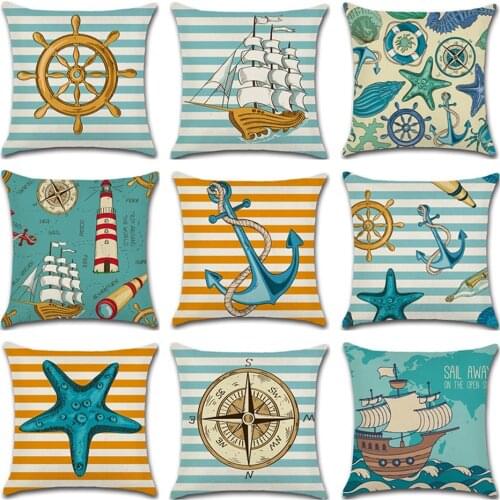 Ocean theme boat paddle cushion cover cushion pillow cover sofa car pillow cover customizable