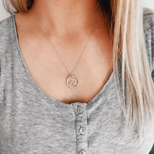 Stainless Steel Mountain Necklace, Wanderlust Necklace, The Mountains Are Calling, Mountain Jewelry, Mountain Pendant, Mountain