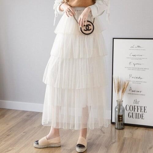 Spring New Fresh Slender High Waist New Arrival Muyoms Streetwear A-line Ankle-length Cake Skirts Skirts Womens Long Skirt